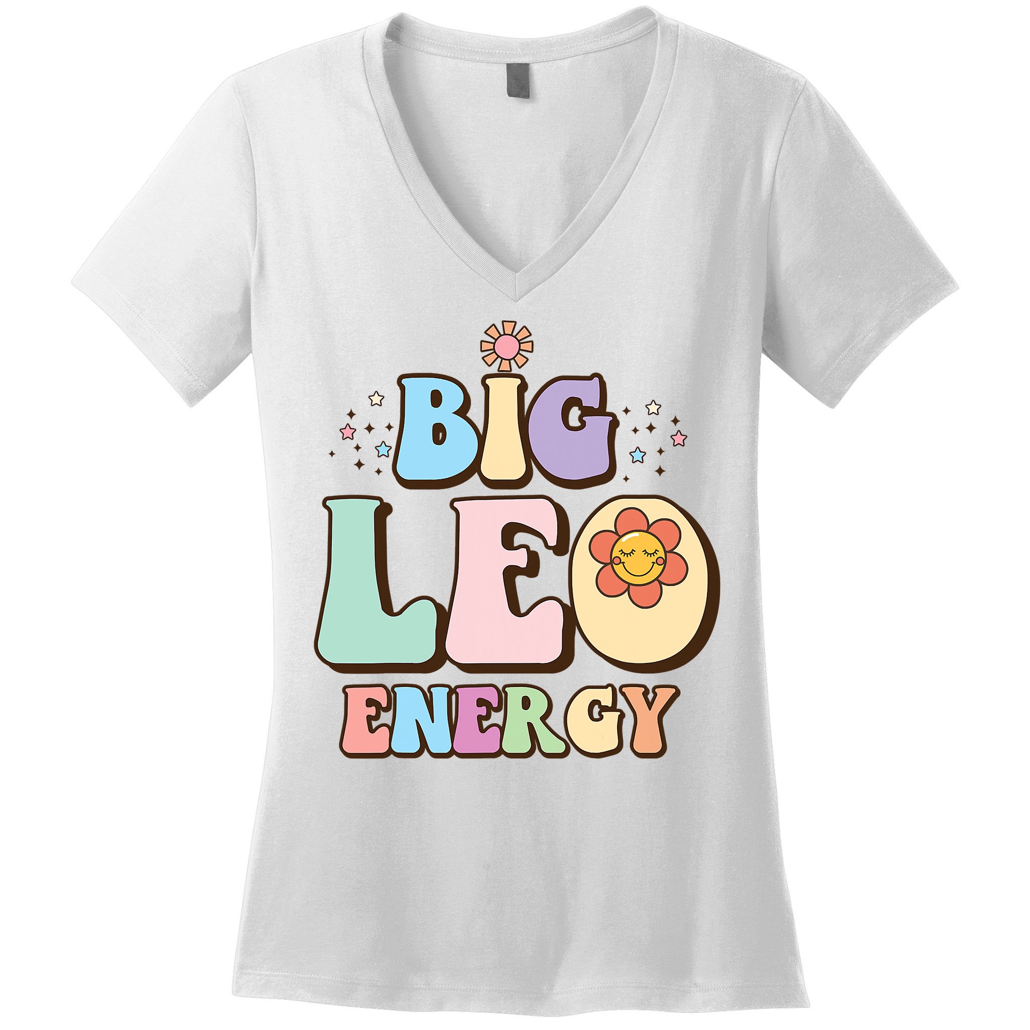Big Leo Energy Sign Astrology Zodiac Sign July August Birthday Women's V-Neck T-Shirt