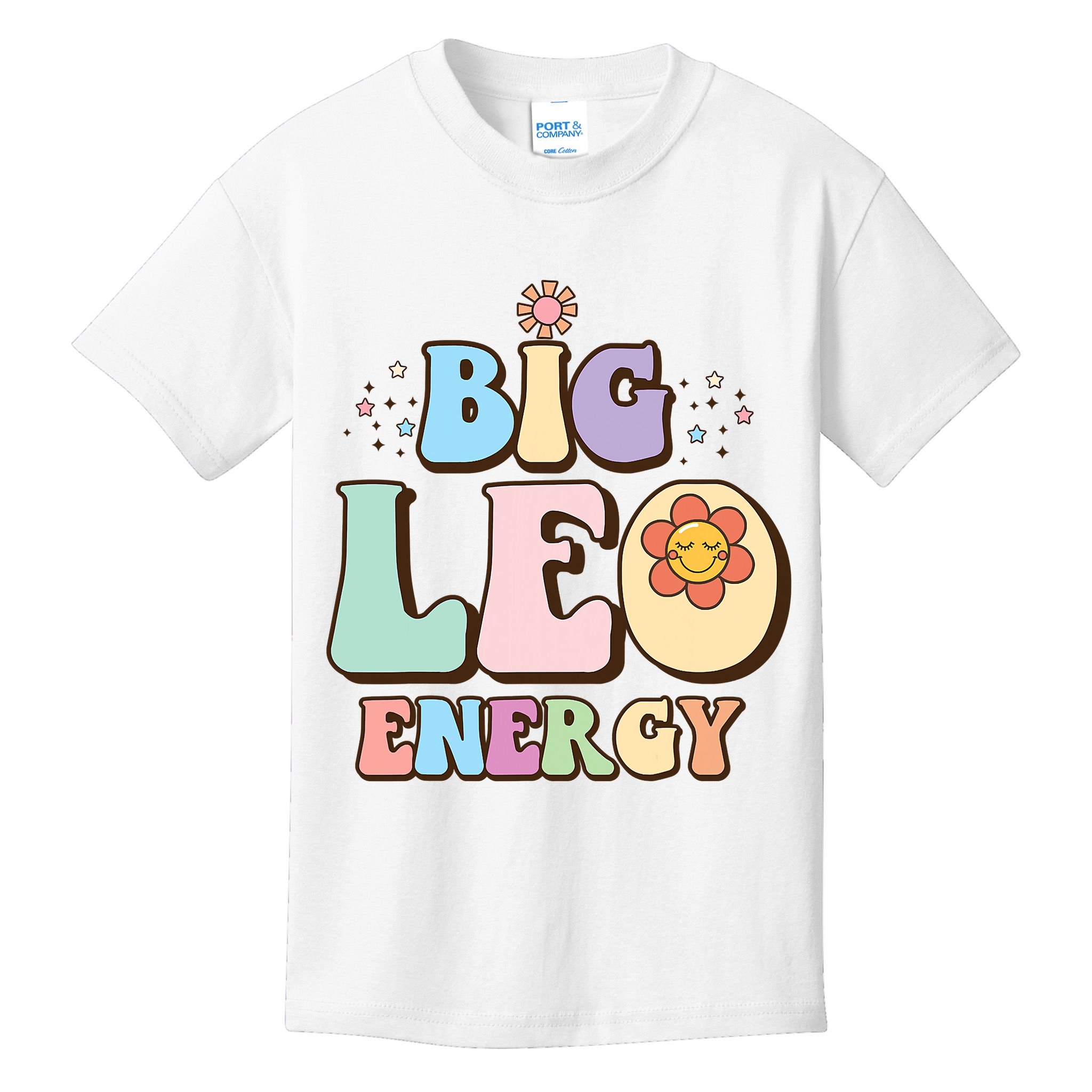 Big Leo Energy Sign Astrology Zodiac Sign July August Birthday Kids T-Shirt
