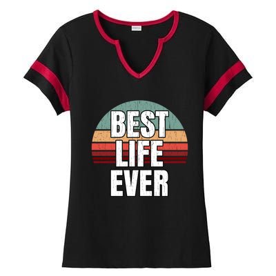 Best Life Ever Gift Vintage Retro Design Jw Broadcasting Meaningful Gift Ladies Halftime Notch Neck Tee