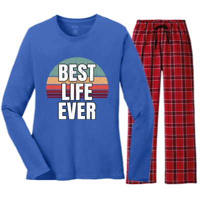 Best Life Ever Gift Vintage Retro Design Jw Broadcasting Meaningful Gift Women's Long Sleeve Flannel Pajama Set 