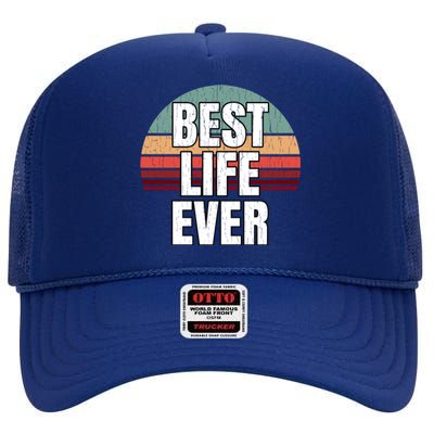 Best Life Ever Gift Vintage Retro Design Jw Broadcasting Meaningful Gift High Crown Mesh Back Trucker Hat