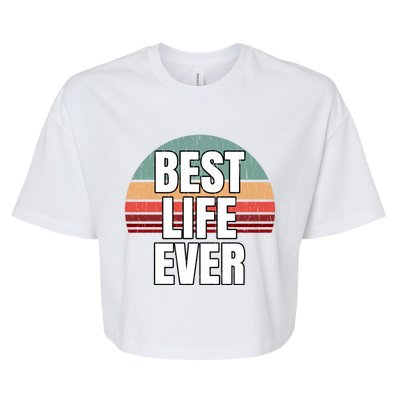 Best Life Ever Gift Vintage Retro Design Jw Broadcasting Meaningful Gift Bella+Canvas Jersey Crop Tee