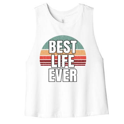 Best Life Ever Gift Vintage Retro Design Jw Broadcasting Meaningful Gift Women's Racerback Cropped Tank