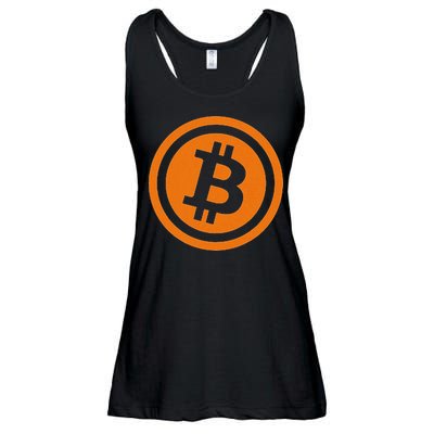 Bitcoin Logo Emblem Cryptocurrency Blockchains Ladies Essential Flowy Tank