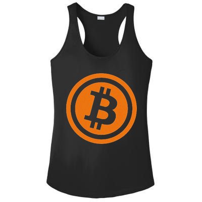 Bitcoin Logo Emblem Cryptocurrency Blockchains Ladies PosiCharge Competitor Racerback Tank