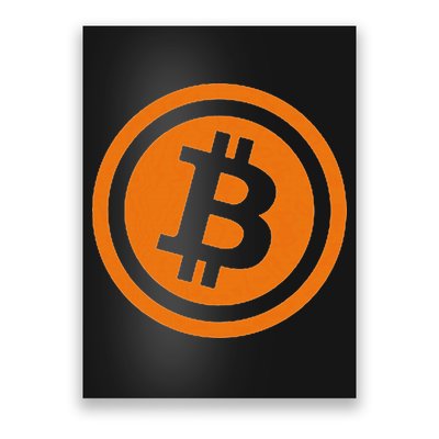 Bitcoin Logo Emblem Cryptocurrency Blockchains Poster