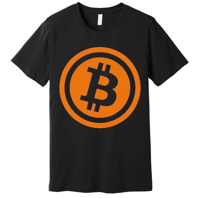 Bitcoin Logo Emblem Cryptocurrency Blockchains Premium T-Shirt