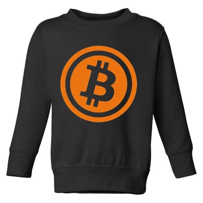 Bitcoin Logo Emblem Cryptocurrency Blockchains Toddler Sweatshirt