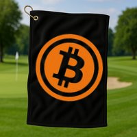 Bitcoin Logo Emblem Cryptocurrency Blockchains Golf Towel