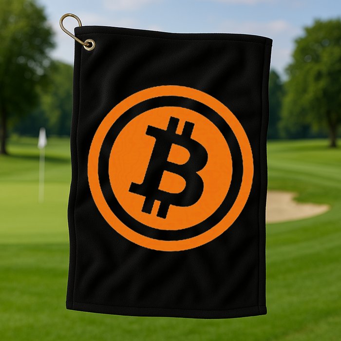 Bitcoin Logo Emblem Cryptocurrency Blockchains Golf Towel