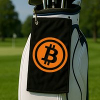 Bitcoin Logo Emblem Cryptocurrency Blockchains Golf Towel