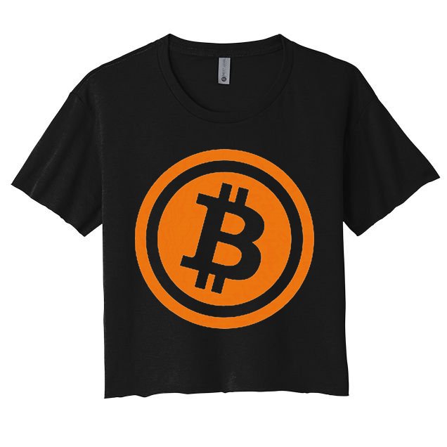 Bitcoin Logo Emblem Cryptocurrency Blockchains Crop Top