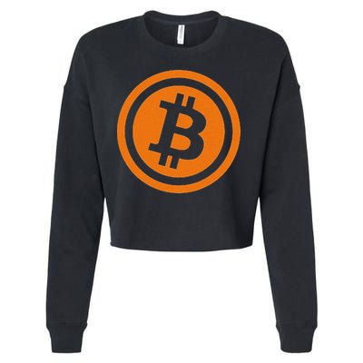 Bitcoin Logo Emblem Cryptocurrency Blockchains Cropped Pullover Crew