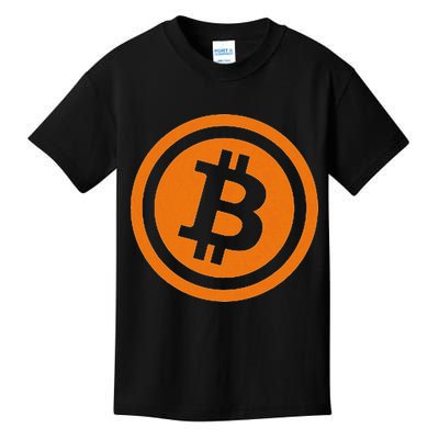 Bitcoin Logo Emblem Cryptocurrency Blockchains Kids T-Shirt