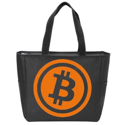 Bitcoin Logo Emblem Cryptocurrency Blockchains Zip Tote Bag