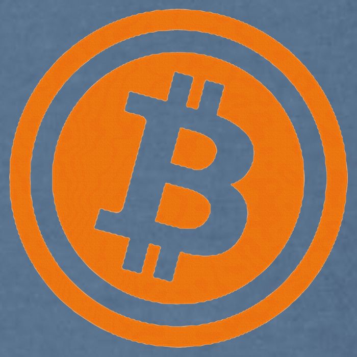 Bitcoin Logo Emblem Cryptocurrency Blockchains Garment-Dyed Sweatshirt