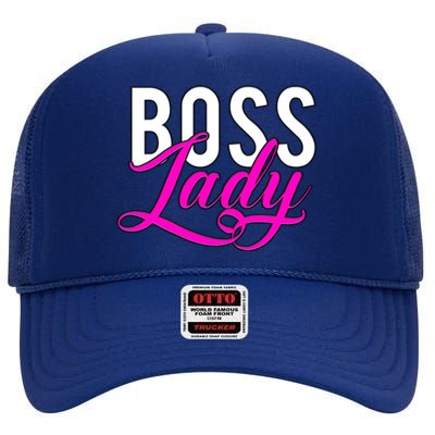 Boss Lady Entrepreneur Business Saying Cute Gift High Crown Mesh Back Trucker Hat