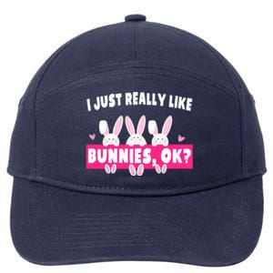 Bunny Lover Easter Mom Cute Bunnies Gift 7-Panel Snapback Hat