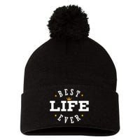 Best Life Ever Gift Pom Pom 12in Knit Beanie