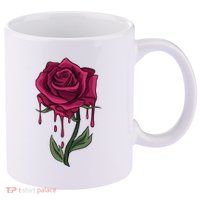 Bleeding Rose 11oz C Handle Ceramic Mug