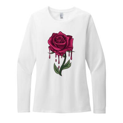 Bleeding Rose Womens CVC Long Sleeve Shirt