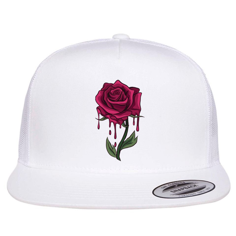 Bleeding Rose Flat Bill Trucker Hat