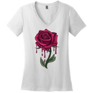 Bleeding Rose Women's V-Neck T-Shirt