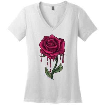 Bleeding Rose Women's V-Neck T-Shirt