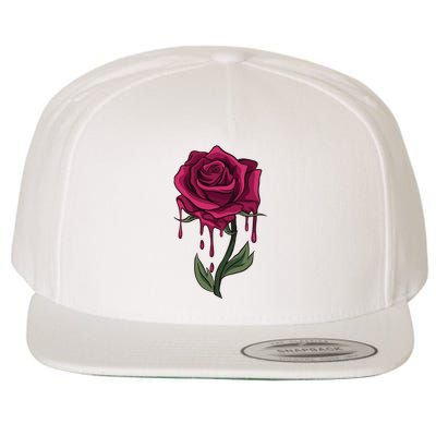 Bleeding Rose Wool Snapback Cap