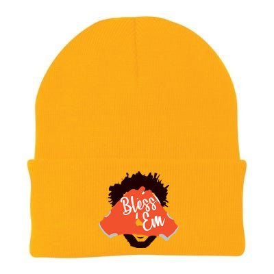 Bless 'Em Browns Football Saying Knit Cap Winter Beanie