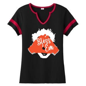 Bless 'Em Browns Football Saying Ladies Halftime Notch Neck Tee