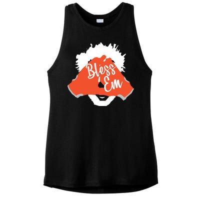 Bless 'Em Browns Football Saying Ladies PosiCharge Tri-Blend Wicking Tank