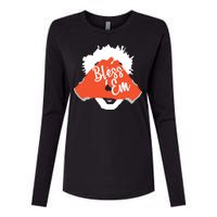 Bless 'Em Browns Football Saying Womens Cotton Relaxed Long Sleeve T-Shirt