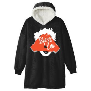 Bless 'Em Browns Football Saying Hooded Wearable Blanket