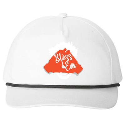 Bless 'Em Browns Football Saying Snapback Five-Panel Rope Hat