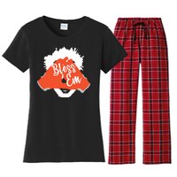 Bless 'Em Browns Football Saying Women's Flannel Pajama Set