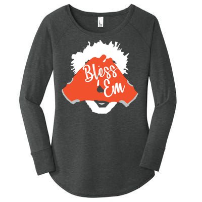 Bless 'Em Browns Football Saying Women's Perfect Tri Tunic Long Sleeve Shirt