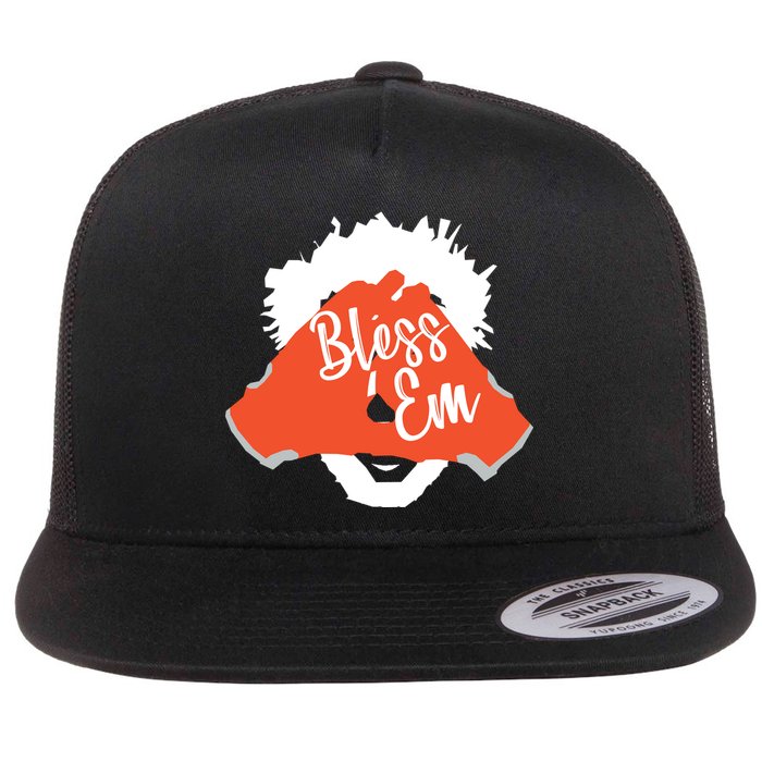 Bless 'Em Browns Football Saying Flat Bill Trucker Hat