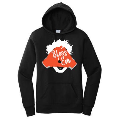 Bless 'Em Browns Football Saying Women's Pullover Hoodie