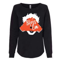 Bless 'Em Browns Football Saying Womens California Wash Sweatshirt