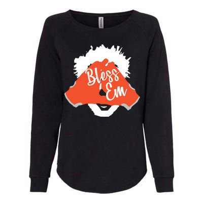 Bless 'Em Browns Football Saying Womens California Wash Sweatshirt