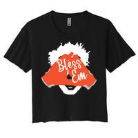 Bless 'Em Browns Football Saying Women's Crop Top Tee