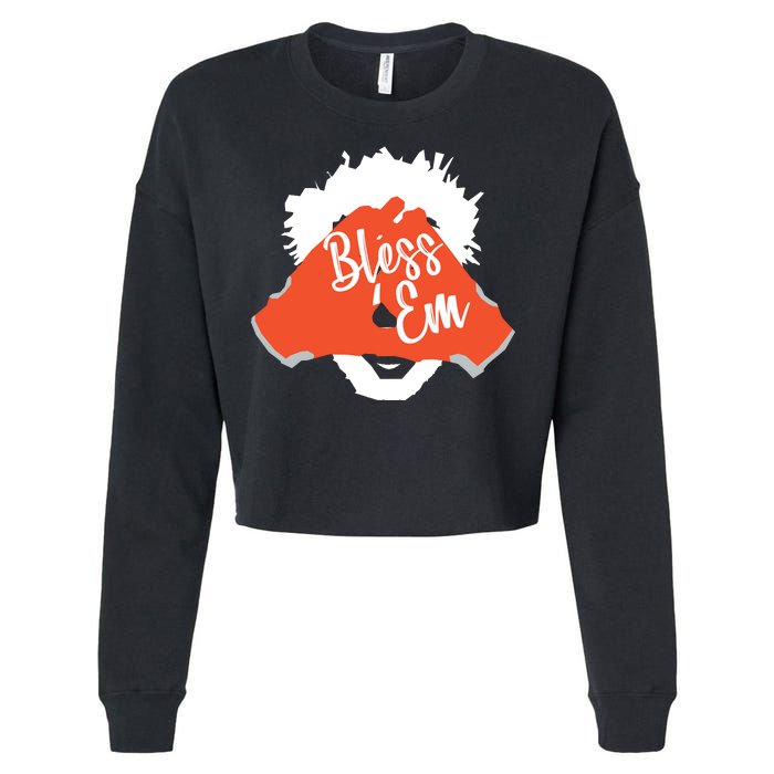 Bless 'Em Browns Football Saying Cropped Pullover Crew