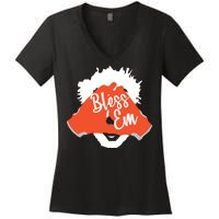 Bless 'Em Browns Football Saying Women's V-Neck T-Shirt