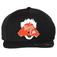 Bless 'Em Browns Football Saying Wool Snapback Cap