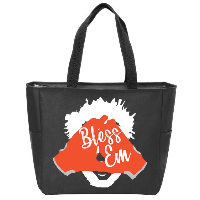 Bless 'Em Browns Football Saying Zip Tote Bag