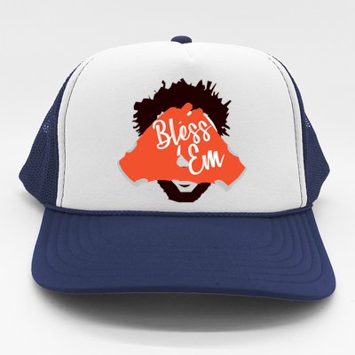 Bless 'Em Browns Football Saying Trucker Hat