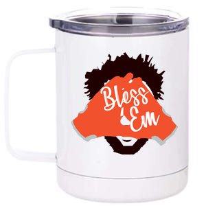 Bless 'Em Browns Football Saying 12 oz Stainless Steel Tumbler Cup