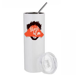 Bless 'Em Browns Football Saying Stainless Steel Tumbler