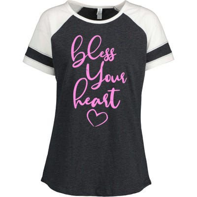 Bless Your Heart Southern Saying Enza Ladies Jersey Colorblock Tee